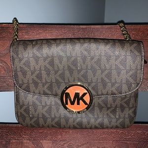 MICHAEL KORS Fulton Brown Leather Cross Body Bag